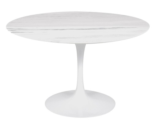 Mesa Saarinen Redonda Espirito Santo Base Branca, Branco | WestwingNow