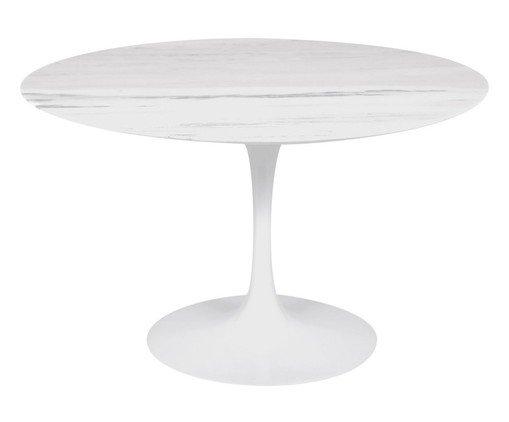 Mesa Saarinen Redonda Espirito Santo Base Branca, Branco | WestwingNow