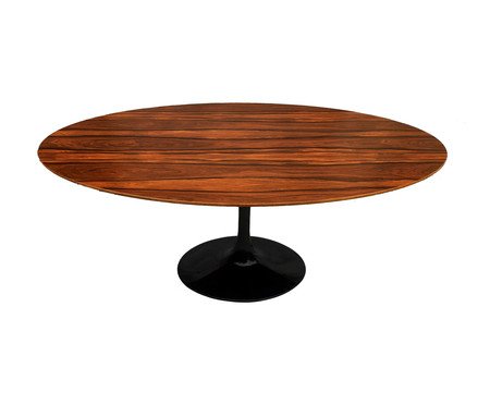 Mesa Saarinen Oval Pau Ferro Base Preta | Westwing