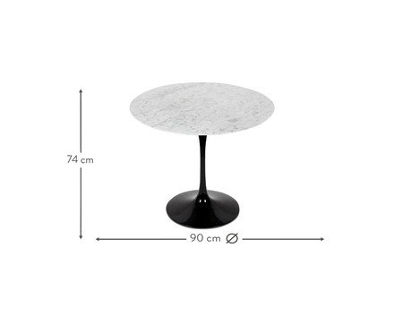 Mesa Saarinen Redonda Carrara Base Preta | Westwing