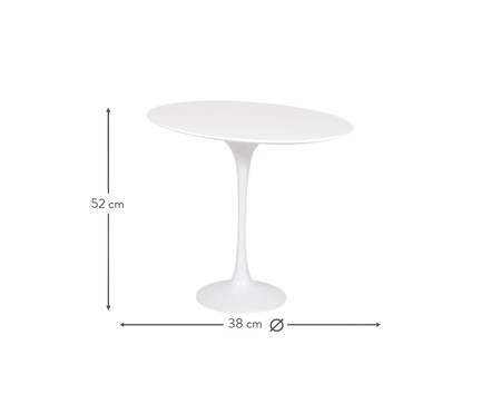 Mesa Saarinen Lateral Oval Nanoglass Base Branca | Westwing