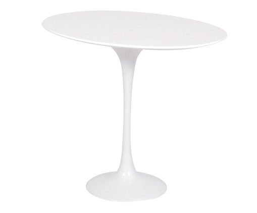 Mesa Saarinen Lateral Oval Nanoglass Base Branca, Branco | WestwingNow