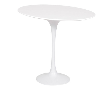 Mesa Saarinen Lateral Oval Nanoglass Base Branca | WestwingNow