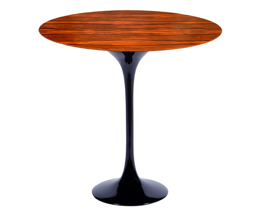 Mesa Saarinen Lateral Oval Pau Ferro Base Preta, Preto | WestwingNow