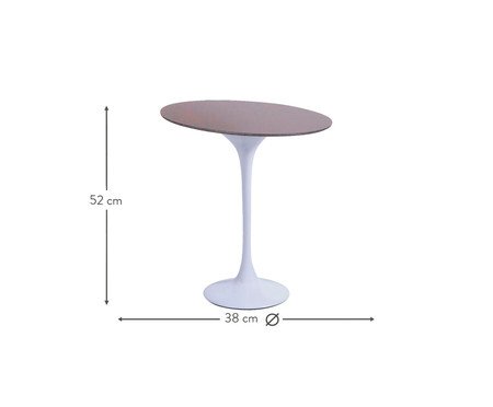 Mesa Saarinen Lateral Oval São Gabriel Base Branca | Westwing