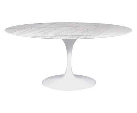 Mesa Saarinen Oval Espirito Santo Base Branca | Westwing