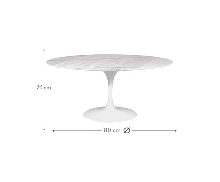 Mesa Saarinen Oval Espirito Santo Base Branca | WestwingNow