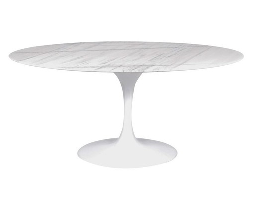 Mesa Saarinen Oval Espirito Santo Base Branca, Branco | WestwingNow