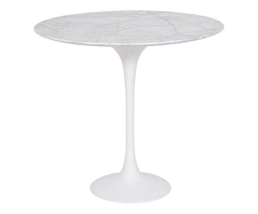 Mesa Saarinen Lateral Oval Carrara Base Branca, Branco | WestwingNow