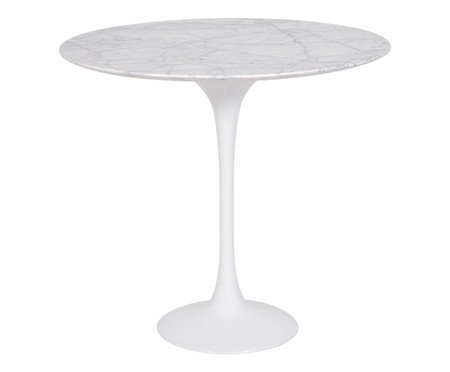 Mesa Saarinen Lateral Oval Carrara Base Branca | Westwing