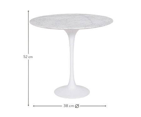 Mesa Saarinen Lateral Oval Carrara Base Branca | Westwing