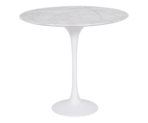 Mesa Saarinen Lateral Oval Carrara Base Branca, Branco | WestwingNow