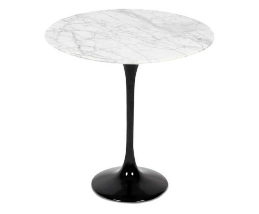 Mesa Saarinen Lateral Oval Carrara Base Preta, Preto | WestwingNow