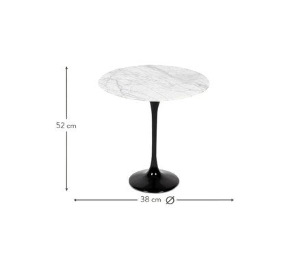 Mesa Saarinen Lateral Oval Carrara Base Preta | Westwing