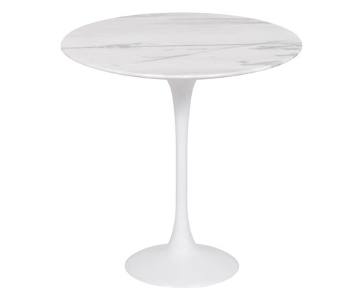 Mesa Saarinen Lateral Oval Espirito Santo Base Branca, Branco | WestwingNow