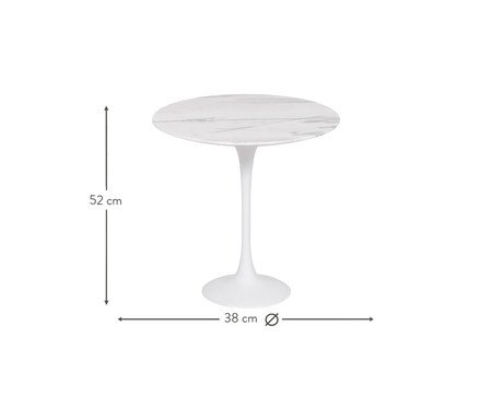 Mesa Saarinen Lateral Oval Espirito Santo Base Branca | Westwing
