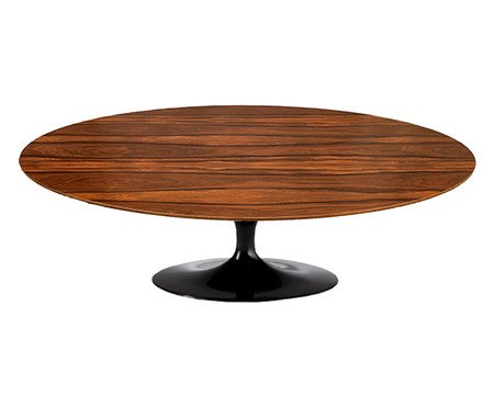 Mesa Saarinen Oval Centro Pau Ferro Base Preta