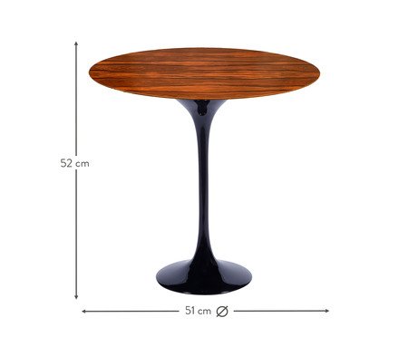 Mesa Saarinen Lateral Pau Ferro Base Preta | Westwing