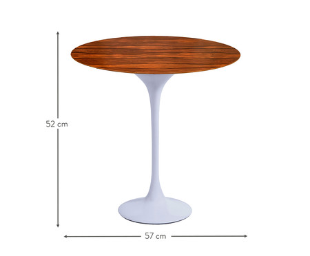 Mesa Saarinen Lateral Oval Pau Ferro Base Branca | WestwingNow