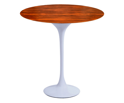 Mesa Saarinen Lateral Oval Pau Ferro Base Branca, Branco | WestwingNow