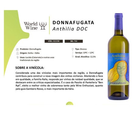 Vinho Branco Donnafugata Anthìlia | Westwing