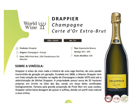 Champagne Drappier Carte D'Or Extra-Brut - 750ml | WestwingNow