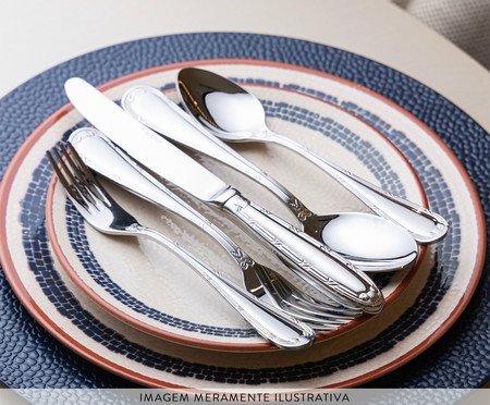 Jogo de Colheres de Mesa em Inox Croisé | Westwing