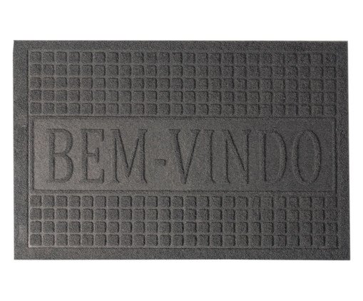 Capacho com Antiderrapante Welcome Cinza, Cinza | WestwingNow