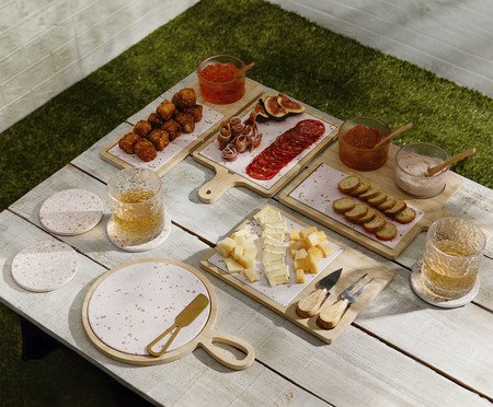 Jogo para Queijo Redondo Terrazo | Westwing