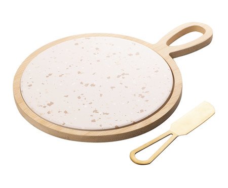 Jogo para Queijo Redondo Terrazo | Westwing