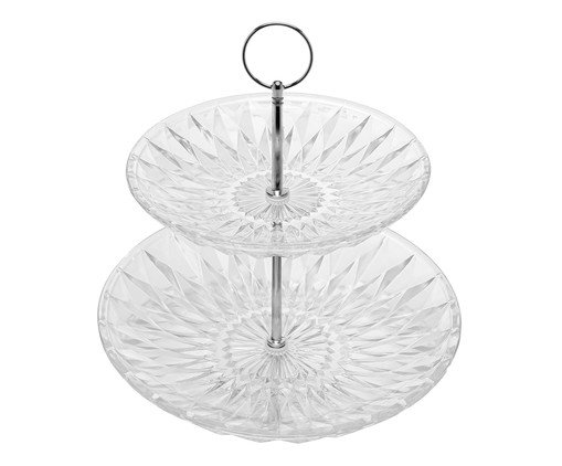 Porta Doces com Dois Andares Diamond, Transparente | WestwingNow