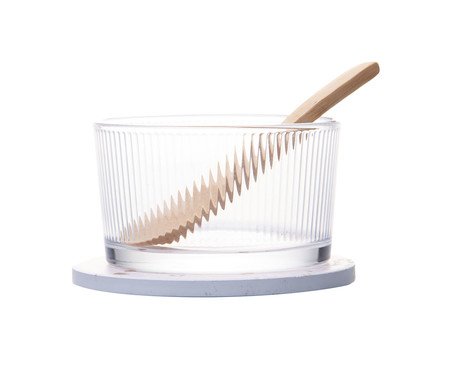 Jogo de Petisqueira Redonda com Colher e Suporte Terrazo | Westwing