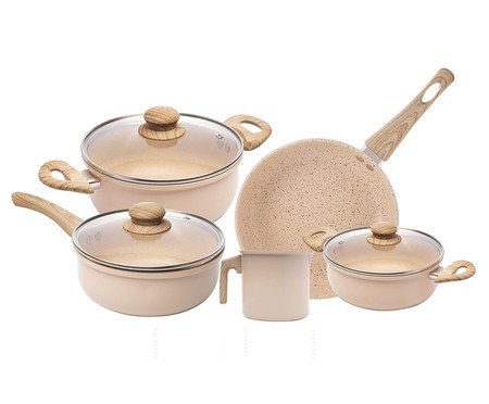 Jogo de Panelas de Indução Miraz Bege | Westwing