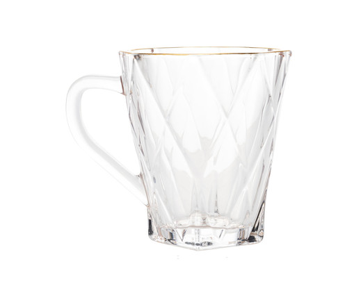 Caneca com Fio Doutado Diamond, Transparente | WestwingNow