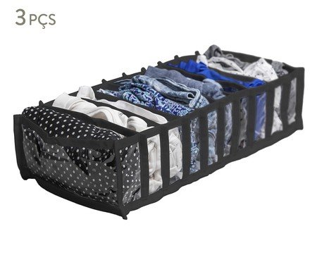 Jogo de Colmeia Transparente com 10 Nichos Premium Preto | Westwing