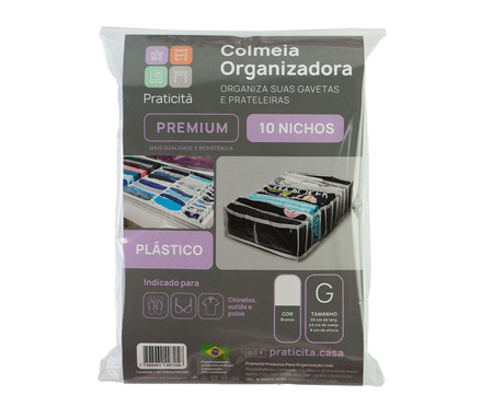 Jogo de Colmeia Transparente com 10 Nichos Premium Branco | WestwingNow