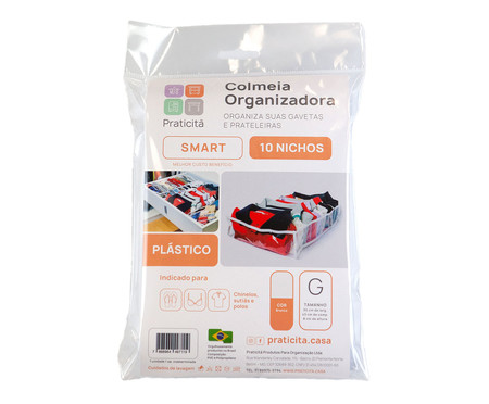 Jogo de Colmeia Transparente com 10 Nichos Smart Branco | WestwingNow