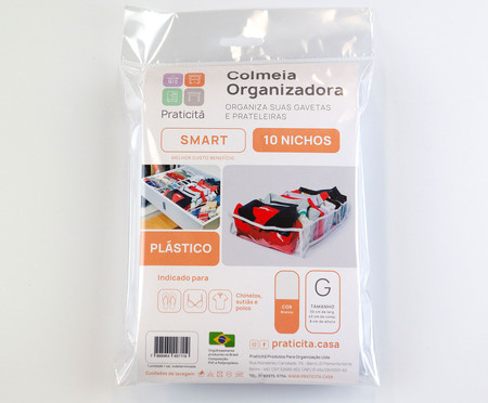 Colmeia Transparente com 10 Nichos Smart I Branco | WestwingNow