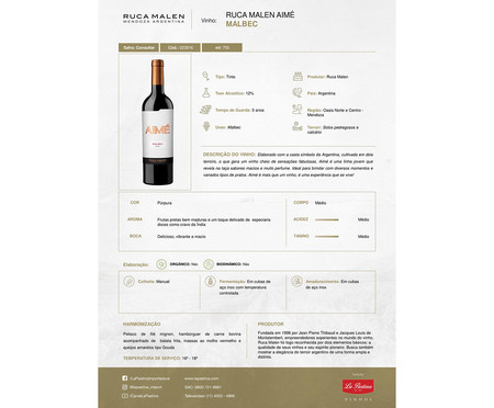 Vinho Ruca Malen Aime Tt Malbec - 750ml | WestwingNow