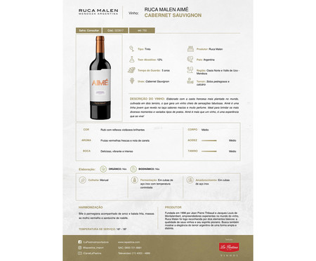 Vinho Ruca Malen Aime Tt Cab Sauv - 750ml | WestwingNow