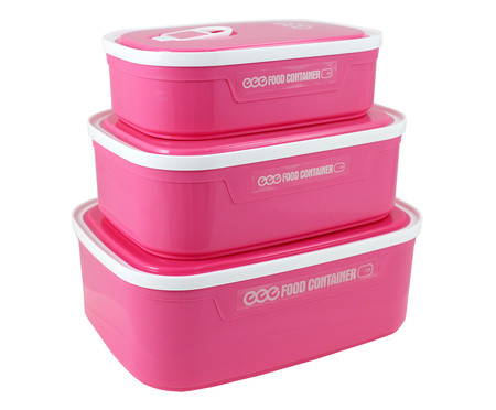 Jogo de Potes Organizadores para Alimentos Fitness Pink | WestwingNow