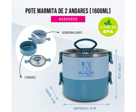 Marmita Martino Azul - 1,5L | WestwingNow