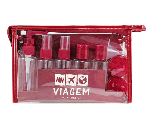 Jogo de Frascos para Viagem Bethna Vermelho - 10G, Vermelho | WestwingNow