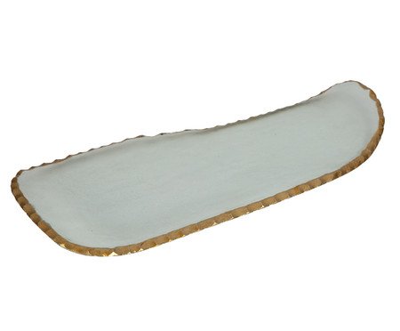 Centro de Mesa Orgânico Transparente com Borda Dourado | Westwing