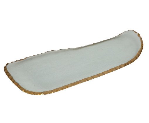 Centro de Mesa Orgânico Transparente com Borda Dourado, Transparente | WestwingNow