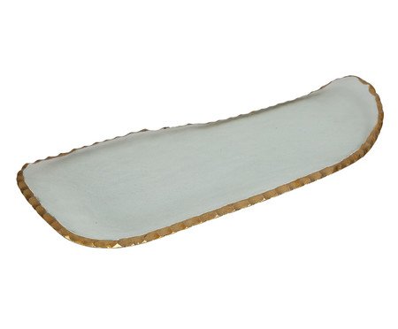 Centro de Mesa Orgânico Transparente com Borda Dourado I | Westwing