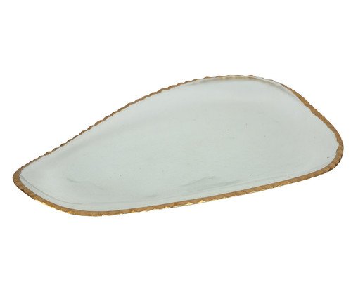 Centro de Mesa Orgânico Transparente com Borda Dourado II, Transparente | WestwingNow