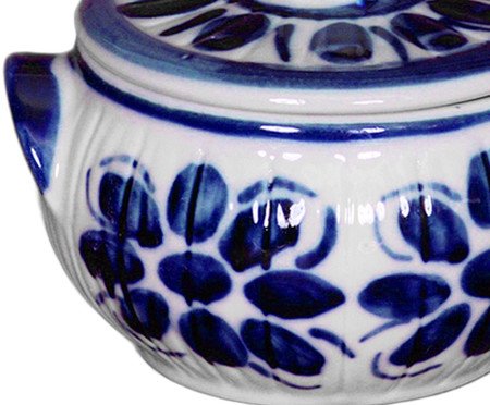 Cumbuca com Tampa Colonial Azul e Branco | Westwing