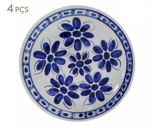 Jogo de Pratos Rasos em Porcelana Colonial Azul e Branco I, Azul | WestwingNow