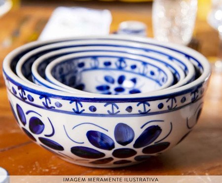 Jogo de Tigelas Colonial Azul e Branco | Westwing